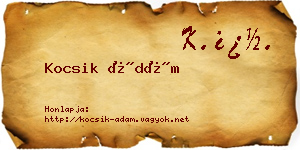 Kocsik Ádám névjegykártya