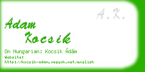 adam kocsik business card